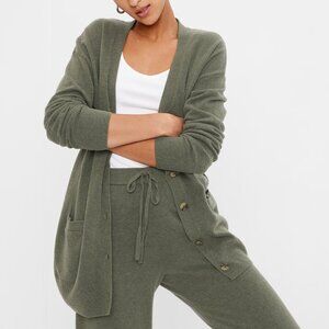 Gap Cashsoft Boyfriend Cardigan L *NWT* Olive Heather